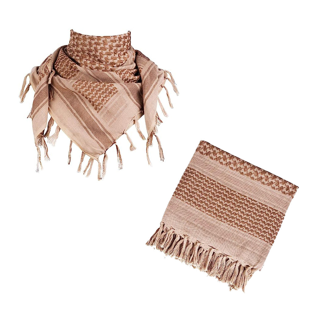 Brown Shemagh scarf for cooling and signaling, ideal for boxing and fitness, perfect for outdoor and training gear enthusiasts.