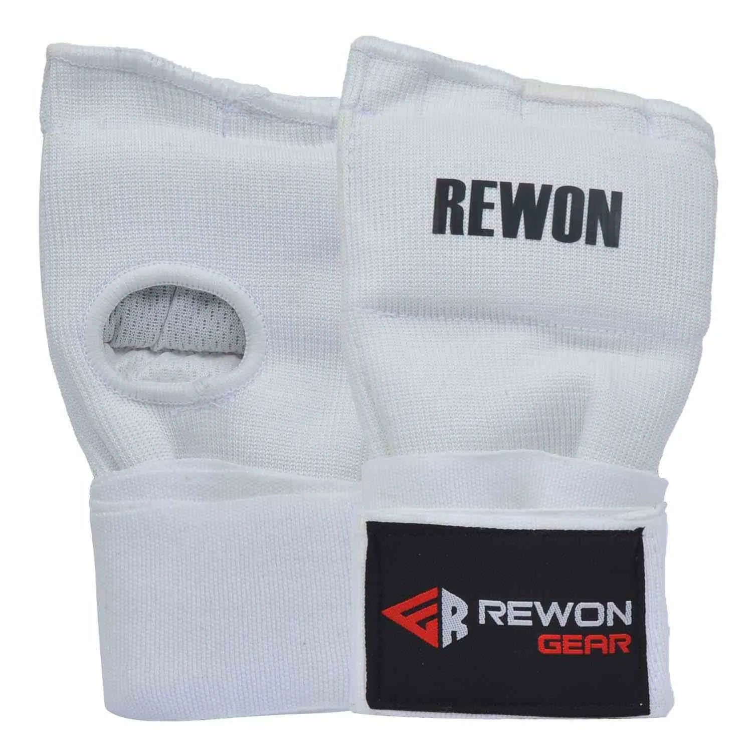 Weiße Handbandagen von Rewon aus elastischem Gel für Boxen und Fitness. Ideal unter Box- oder MMA-Handschuhen als zusätzlicher Schutz.