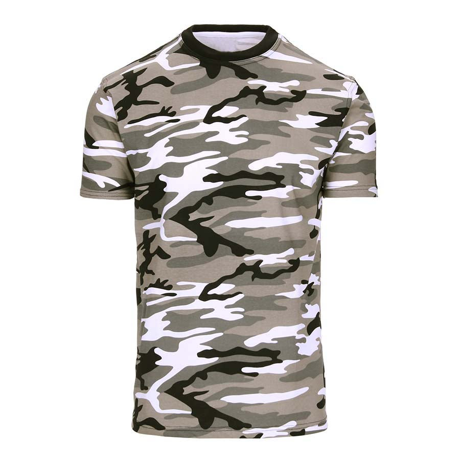 Camo T-shirt for boxing and fitness training, 100% cotton, ideal for home workouts and gym, available for men and women.