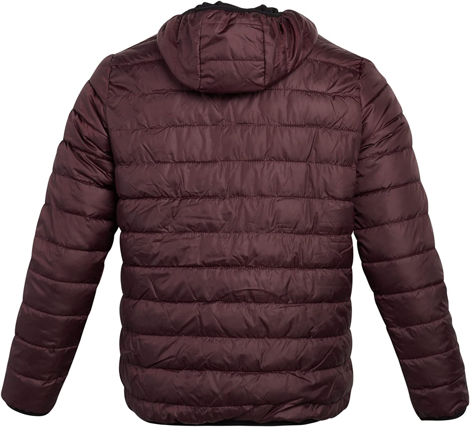 Men's winter bubble puffer jacket with hood, packable design, stylish and comfortable, perfect for boxing and fitness enthusiasts.