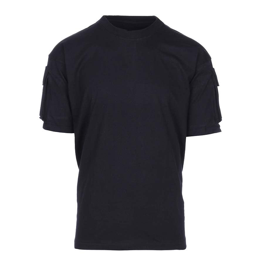 T-shirt with tactical pocket in black, made of 100% cotton, ideal for Boxtraining Zubehör and Fitnessbekleidung Herren/Damen.